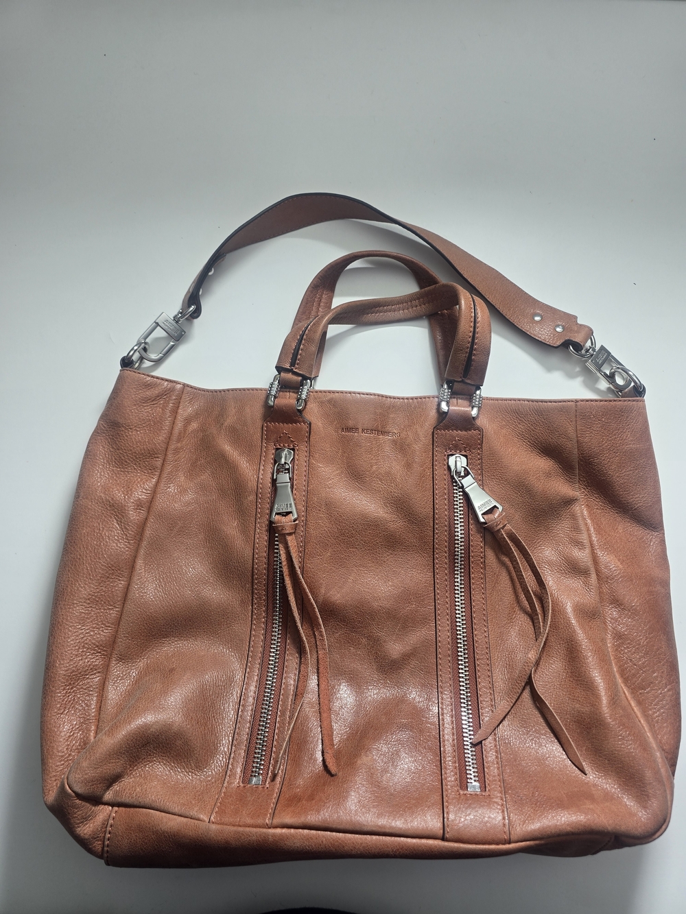 Leather Tote Bag in Cognac Brown - Classic Women's Carryall